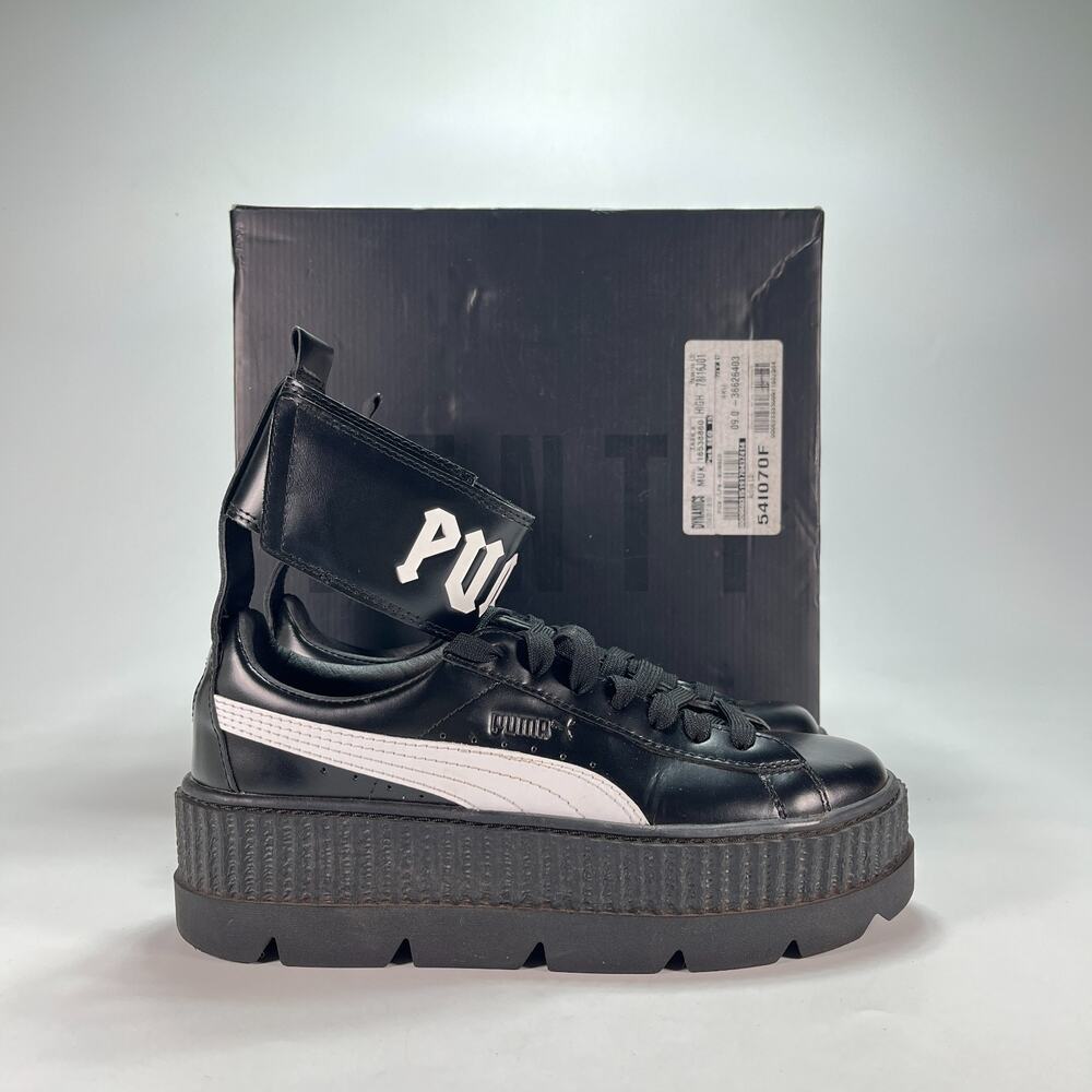 Puma Fenty Rihanna Creeper Black White Ankle Strap Platform Sneakers Womens Sz 9